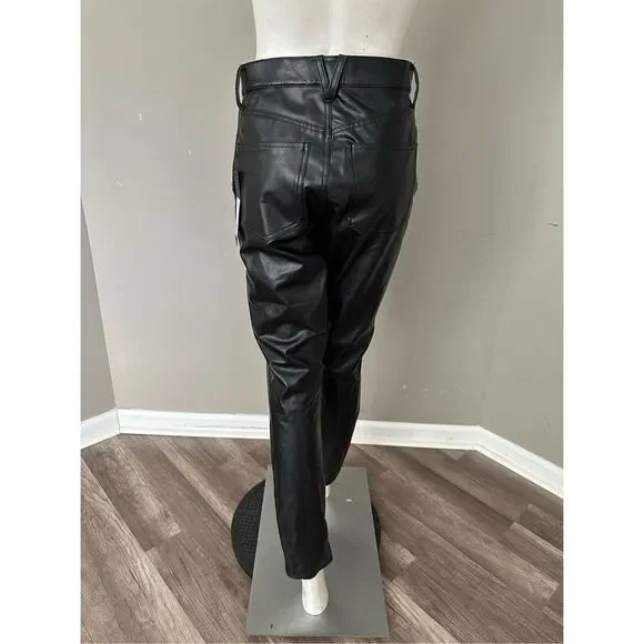 NWT VERONICA BEARD MAERA SKINNY High-Rise Stretch Vegan Leather Jeans $298